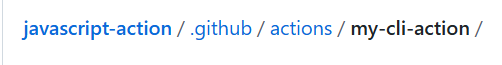 '.github/actions' içindeki JavaScript eyleminin dizin yapısının ekran görüntüsü. 
