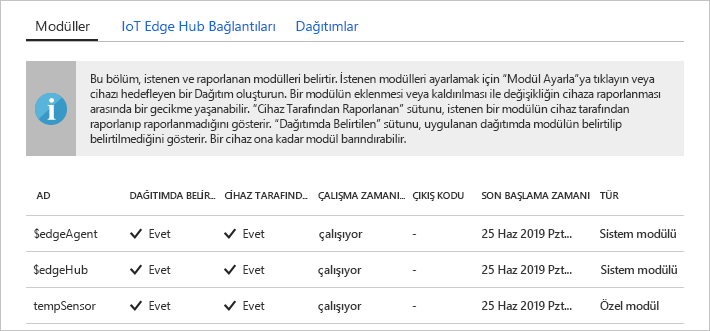 Uçta dağıtılan modüller.