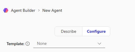 Screenshot of the tabs in Agent Builder with the Configure tab selected.