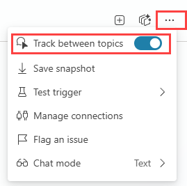 A screenshot of the track between topics toggle.