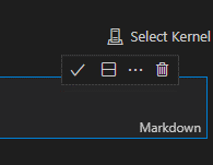 Screenshot that shows the Select Kernel option in the Visual Studio Code file.