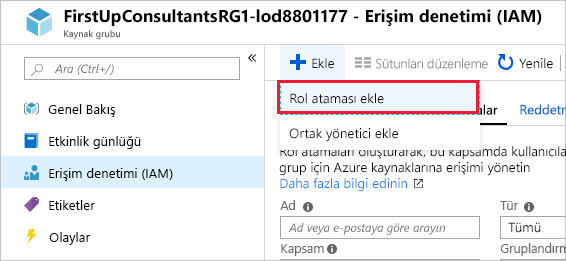 Screenshot that shows Add role assignment menu.