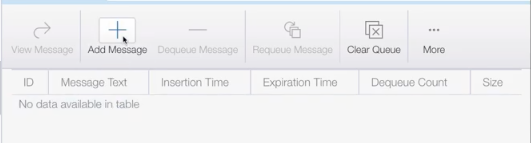 Kuyruğa ileti ekleme düğmesini gösteren ekran görüntüsü.
