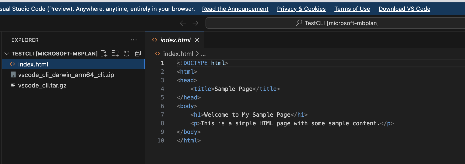 Kodun ekran görüntüsü.