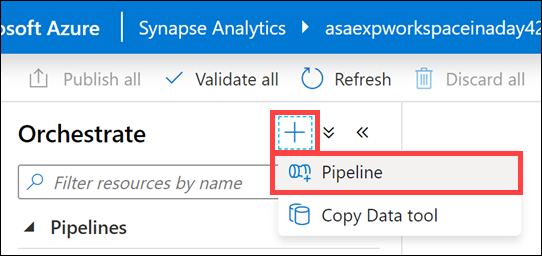 Add a pipeline in Azure Synapse Studio