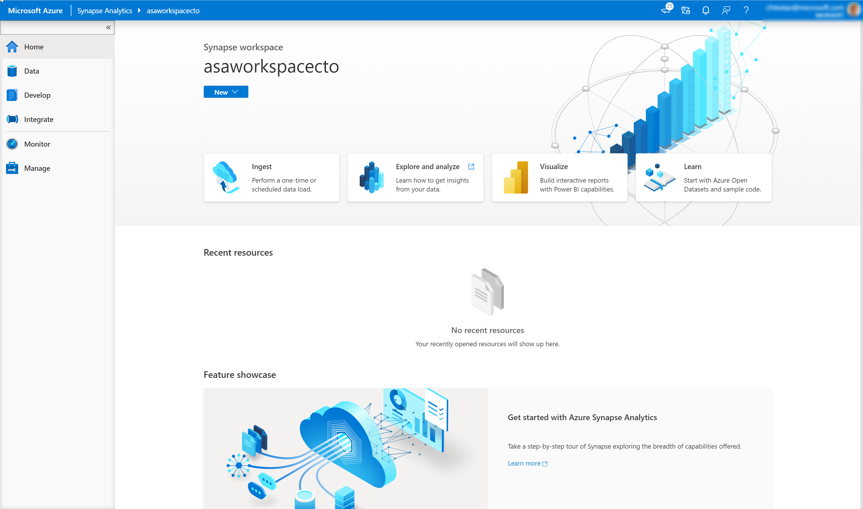 Visualize icon in Azure Synapse Studio