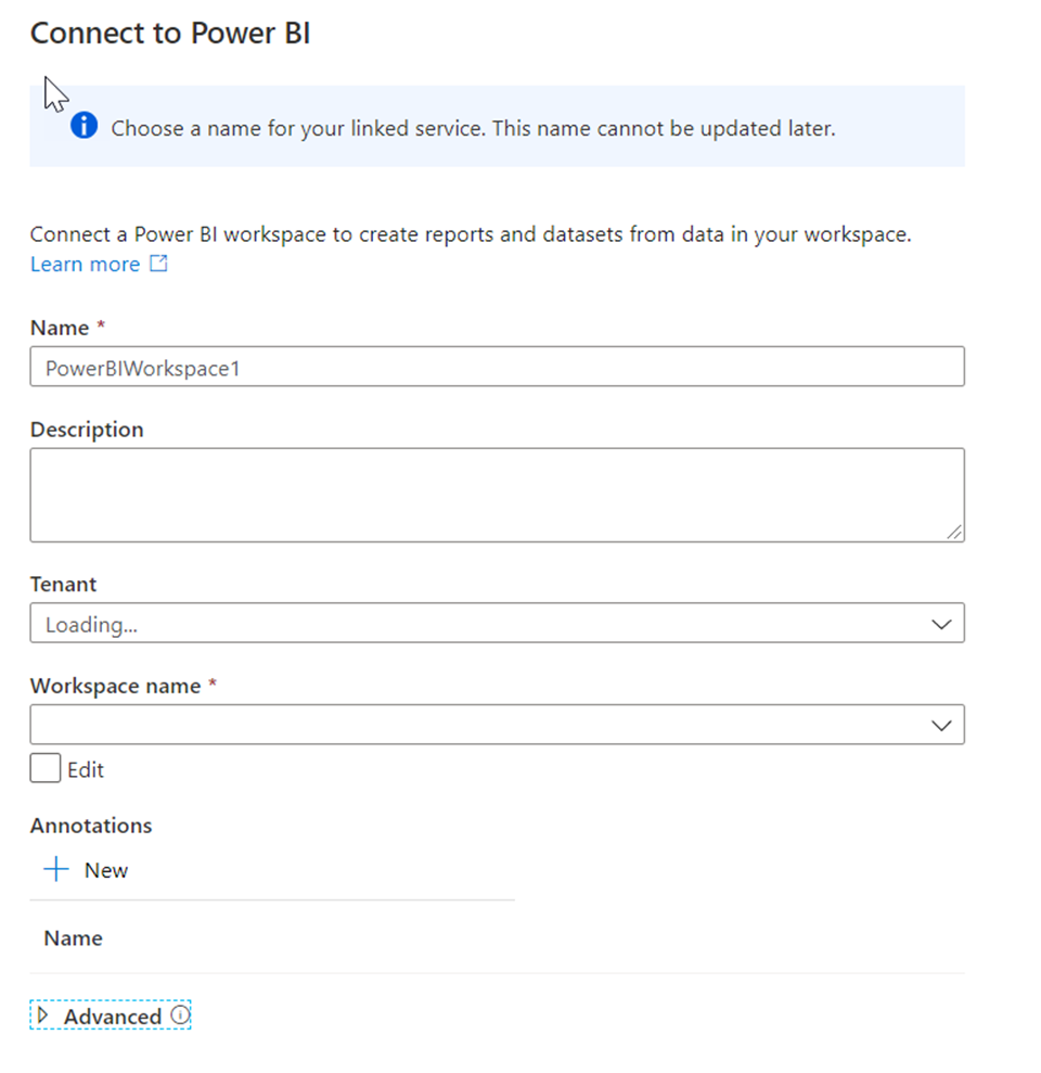 Connect a Power BI workspace