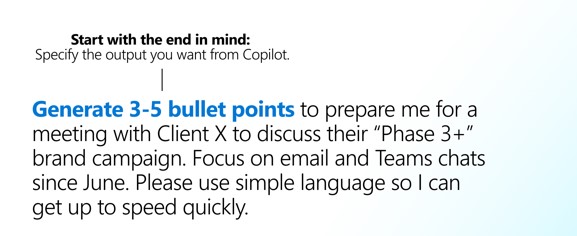 Diagram showing the first step in creating a prompt - start with the end in mind.