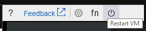 Araç çubuğunda görüntülenen VM'yi Yeniden Başlat düğmesinin ekran görüntüsü.