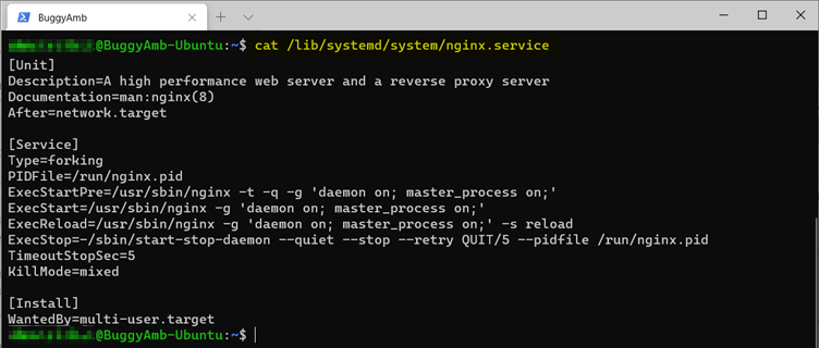 Cat komutunun ekran görüntüsü.