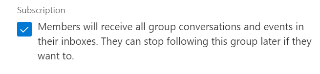 Aboneliği etkinleştirmek için abonelik seçeneğinin ekran görüntüsü.