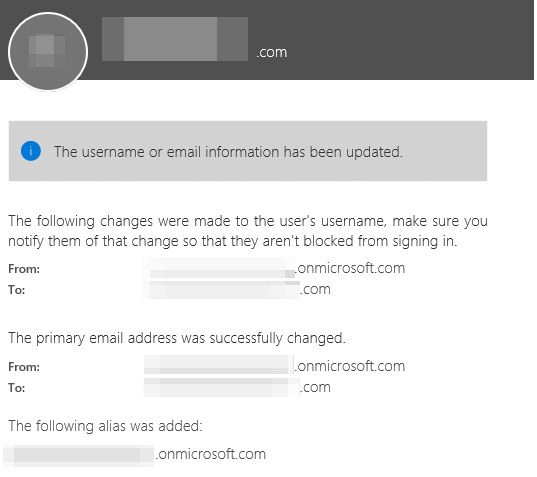 Değişikliklerin özetini gösteren ekran görüntüsü.