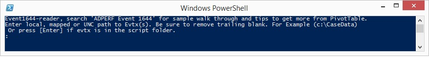 Event1644Reader.ps1 dosyasını çalıştırma hakkında PowerShell komutu.