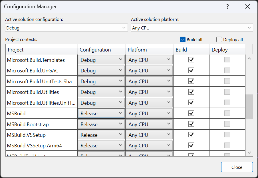 Configuration Manager iletişim kutusunun ekran görüntüsü.
