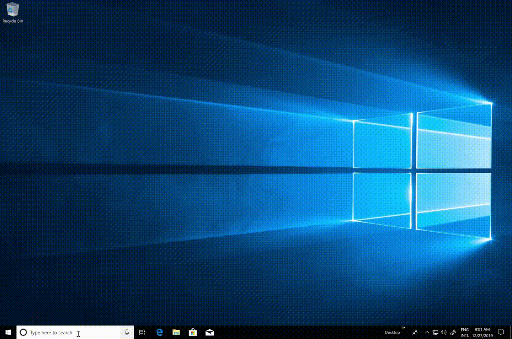 Windows 10'da arama davranışını gösteren animasyon.