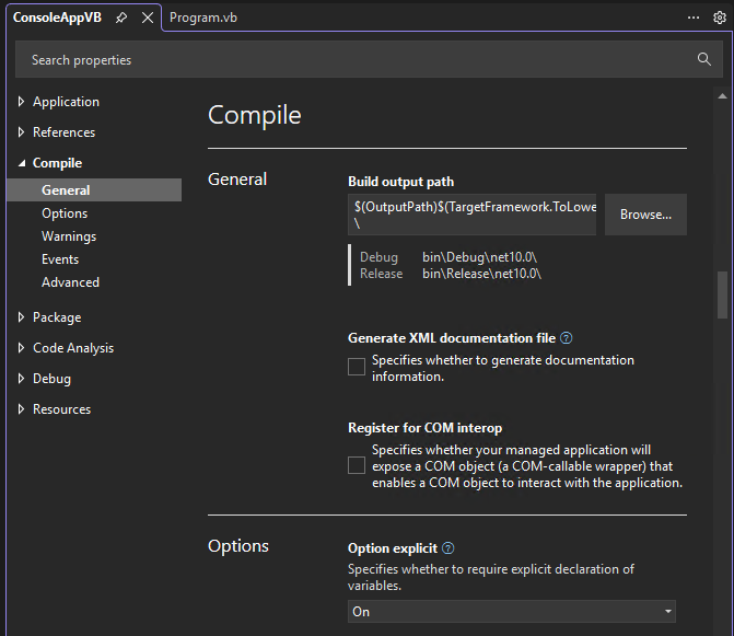 Derleme sekmesinin seçili olduğu Proje Tasarımcısı'nın ekran görüntüsü.