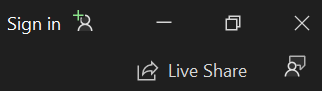 Visual Studio oturum açma düğmesini gösteren ekran görüntüsü.