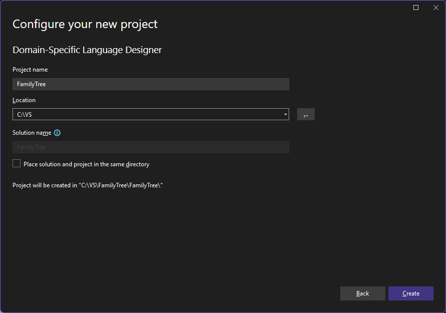 Yeni projenizi yapılandırma