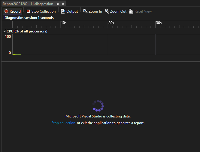CPU Kullanımı veri toplamayı durdur seçeneğini gösteren ekran görüntüsü. CPU Kullanımı veri toplamayı durdur