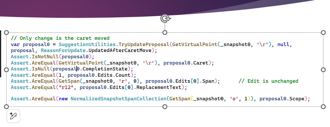 Kod, Visual Studio'dan PowerPoint'e sözdizimi vurgulama ve biçimlendirme ile kopyalanmıştır