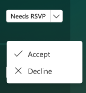 Screenshot that shows the option to RSVP to an event.