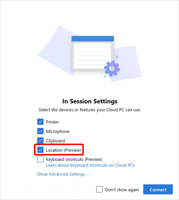 Konum yeniden yönlendirme seçeneğinin ekran görüntüsü.