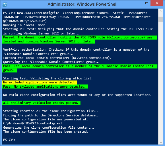 Screenshot of a terminal window that shows the tests that are run.