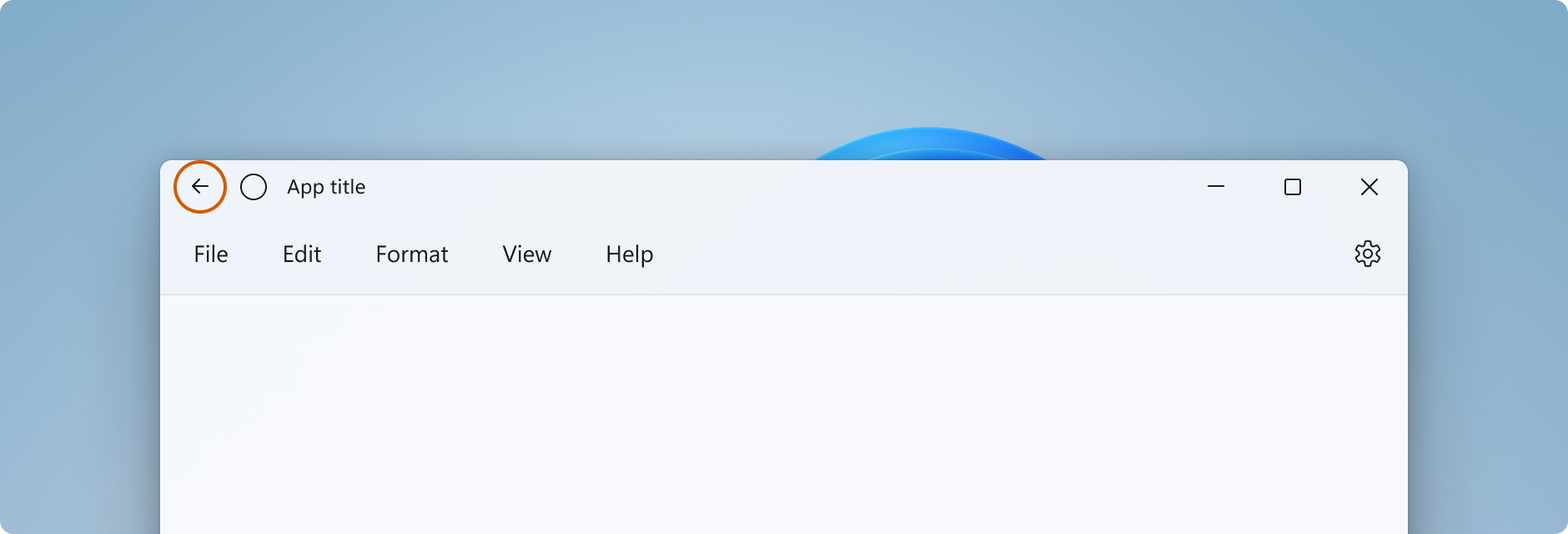 Başlık çubuğundaki geri düğmesi örneği