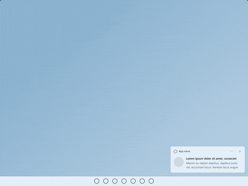 Kapatmak için bir nesneyi ekran dışına sürükleyen kullanıcının animasyonlu GIF'i.