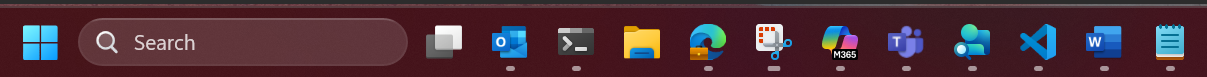 Windows Görev Çubuğu ekran görüntüsü