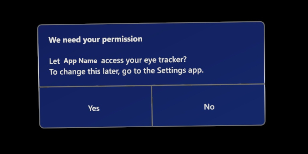 HoloLens 2 ET izinleri iletişim kutusunun resmi