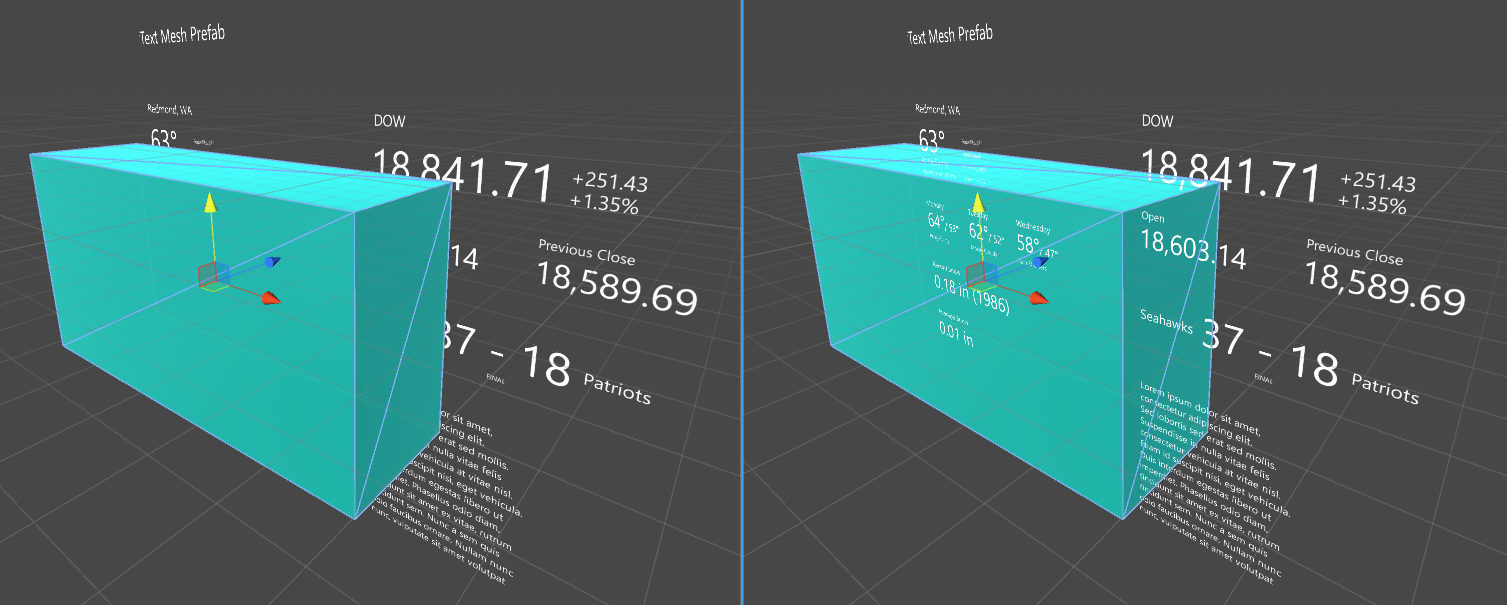 Varsayılan Yazı Tipi malzemesi vs 3DTextSegoeUI malzemesi