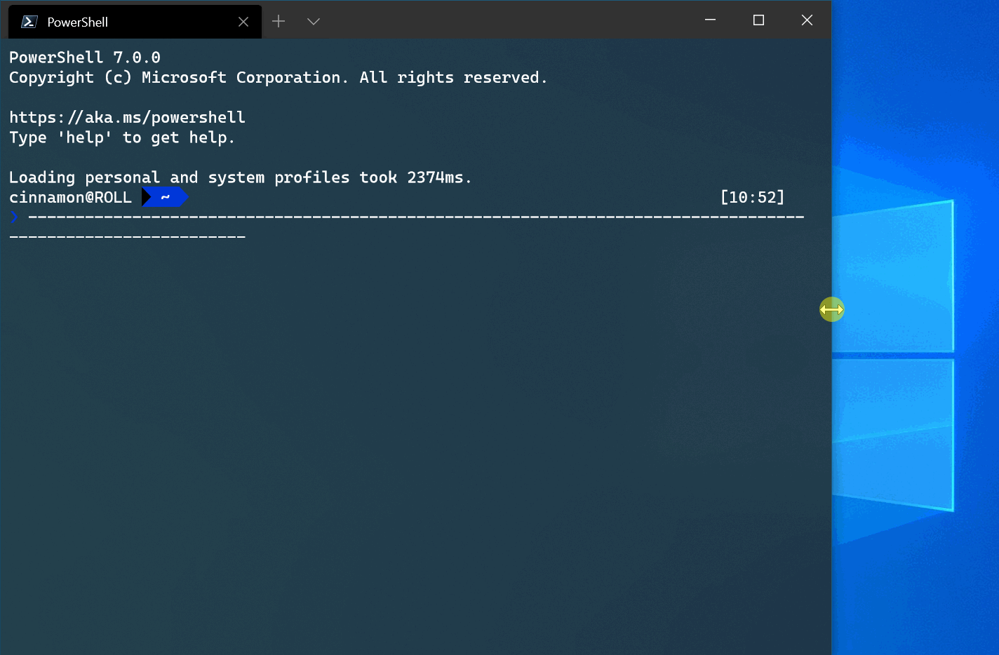 Yeniden boyutlandırmada Windows Terminali kılavuza uydur