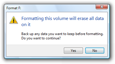 Formatting-will-erase-data uyarı 