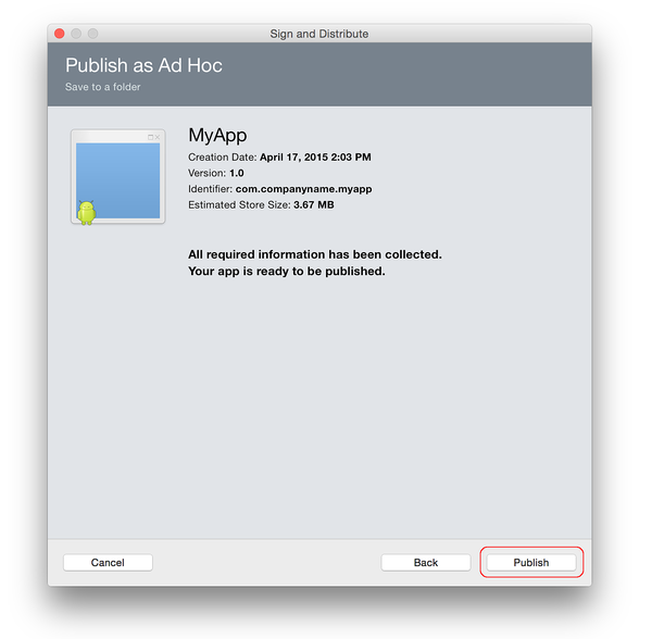 Geçici Olarak Yayımla iletişim kutusu
