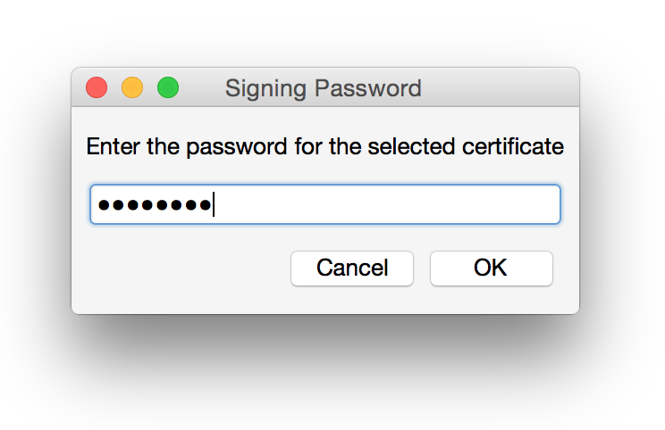 Sertifika parolasını girin