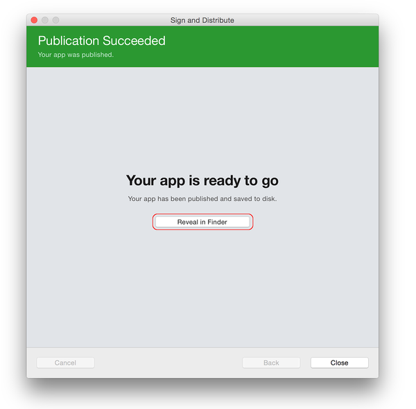 Yayın Başarılı iletişim kutusu