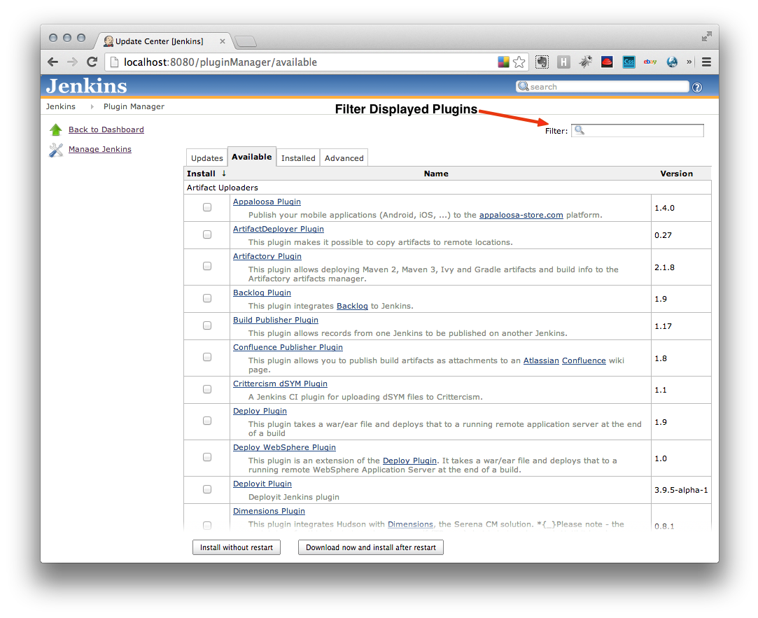 If you click on the Available tab, you will see a list of over 600 plugins that can be downloaded and installed