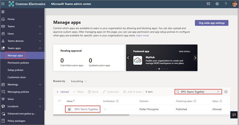 Screenshot of the Microsoft Teams Admin Center.