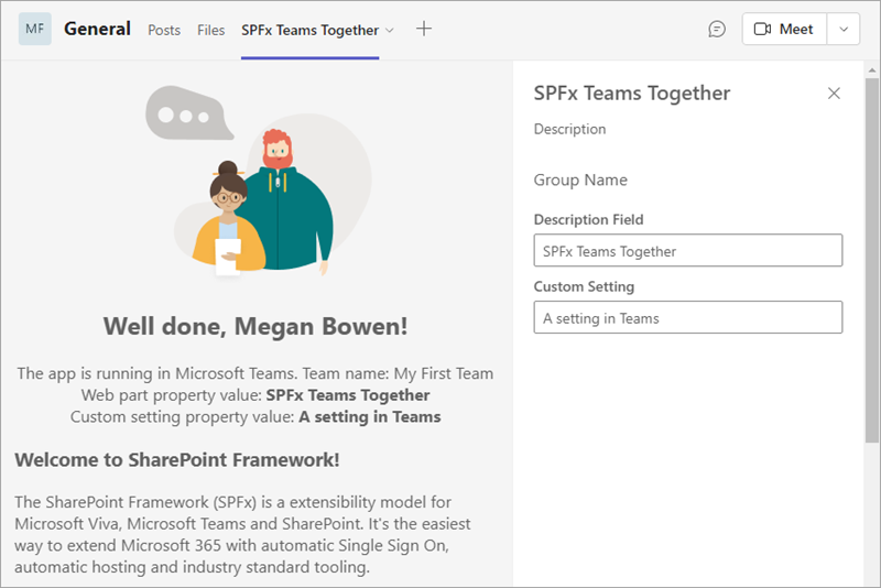 Screenshot of the default settings on the web part.