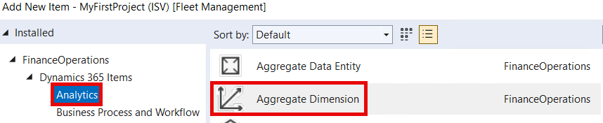 Screenshot of the Aggregate Dimension option.