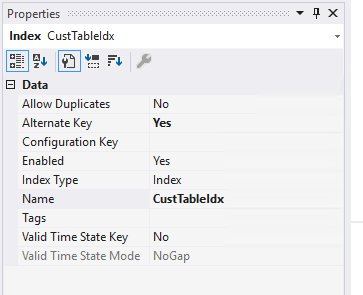 Screenshot of the Properties form showing that the Replacement Key is set to the Alternate key.