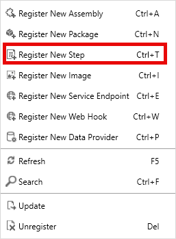 Screenshot of the Register New Step value under Register.