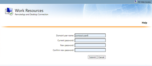 A screenshot of the form to change your password.