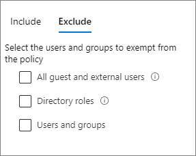 exclude users and groups