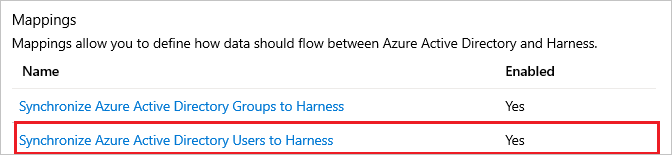 Harness "Synchronize Microsoft Entra users to Harness" link
