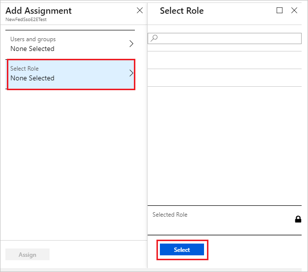 Screenshot shows the Select Role dialog box where you can choose a user role.