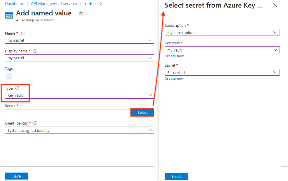 Add key vault secret value