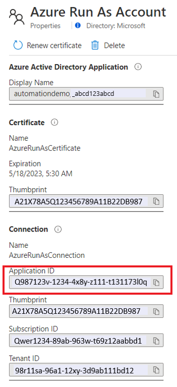 Screenshot that describes on how to copy application ID.