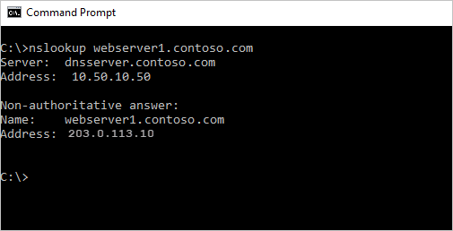 Screenshot of nslookup in cmd for public ip.